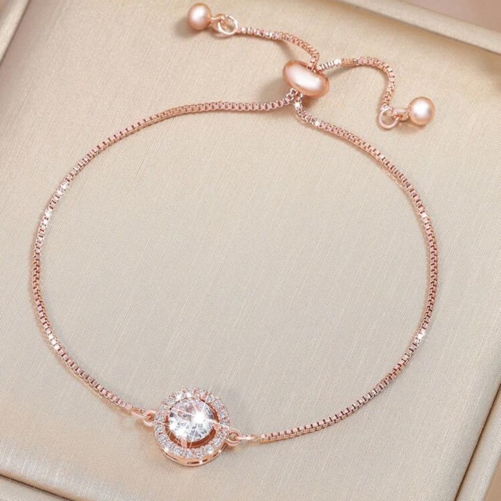 Elegant Rose Gold Bracelet with Crystal Accent